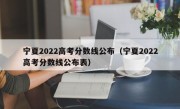 宁夏2022高考分数线公布（宁夏2022高考分数线公布表）